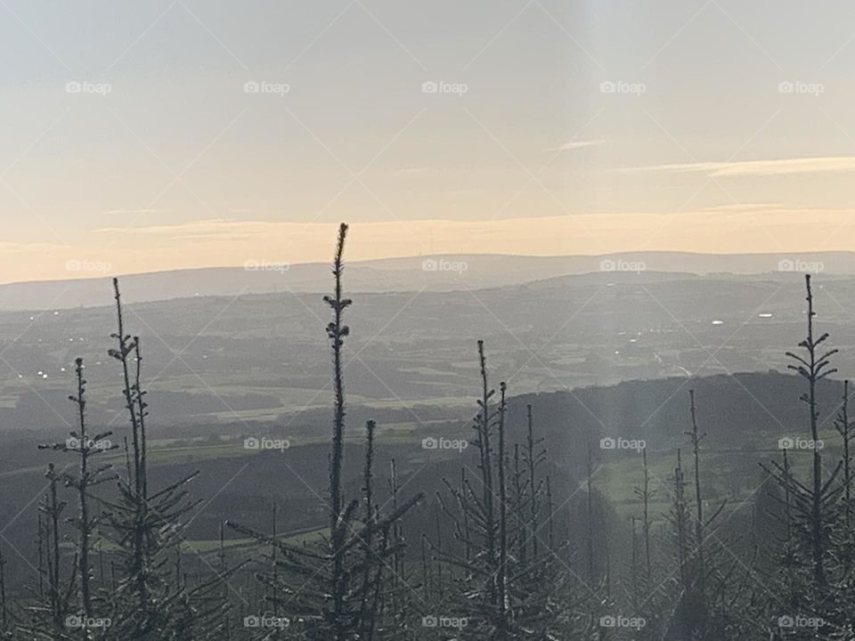 Cloudy day over the hills in Lancashire 