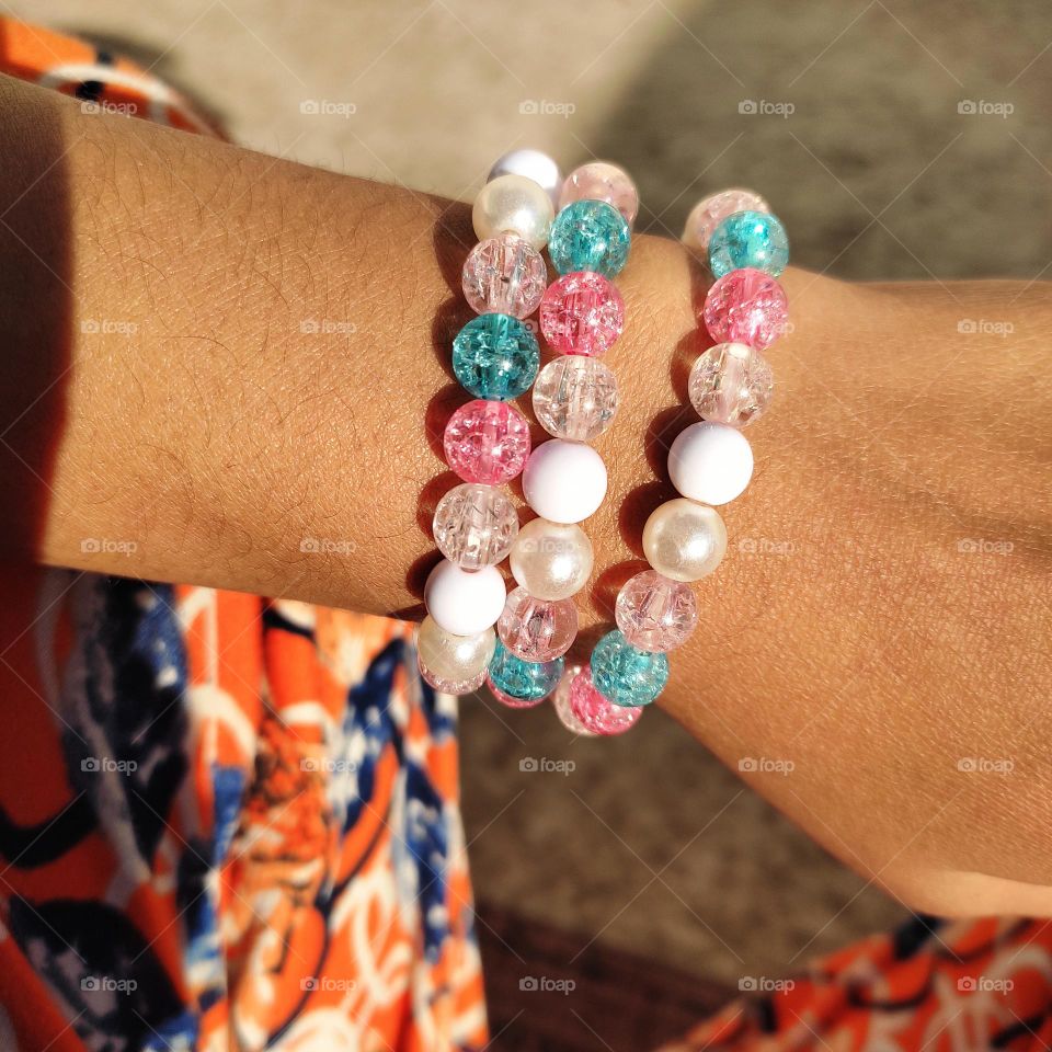 beads turned into a  beautiful bracelet