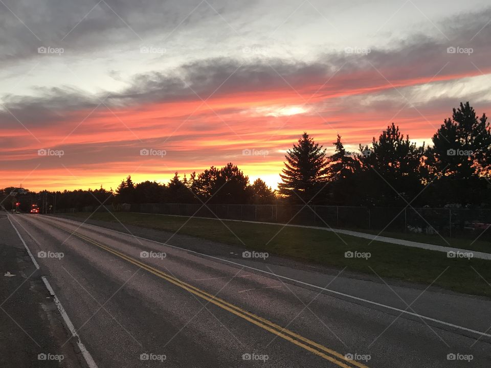 Road at sunrise