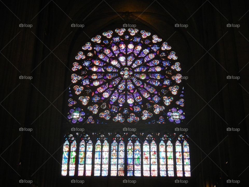 The famous window in The Cathedral of Notre Dame, in Paris, France. May 2012. Copyright © CM Photography 2012. @chelseamerkleyphotos on Foap. 