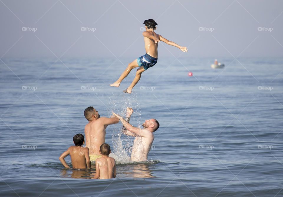 Family fun in the sea