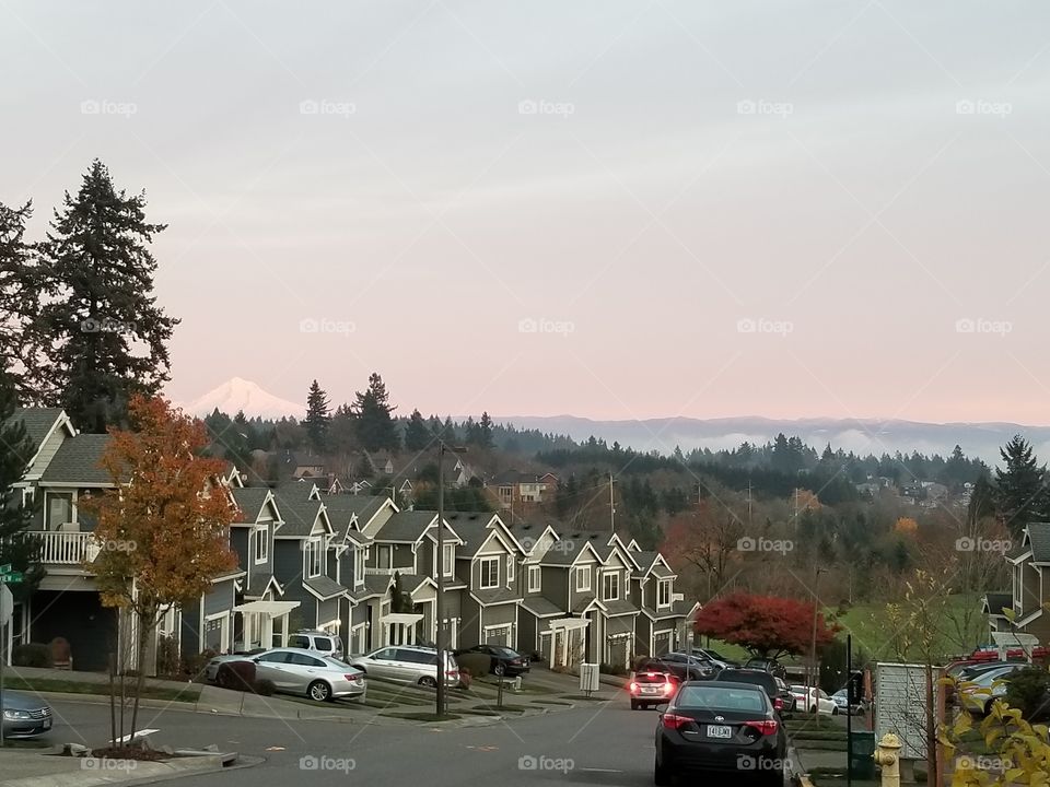 Neighborhood hillside view in West Linn Oregon