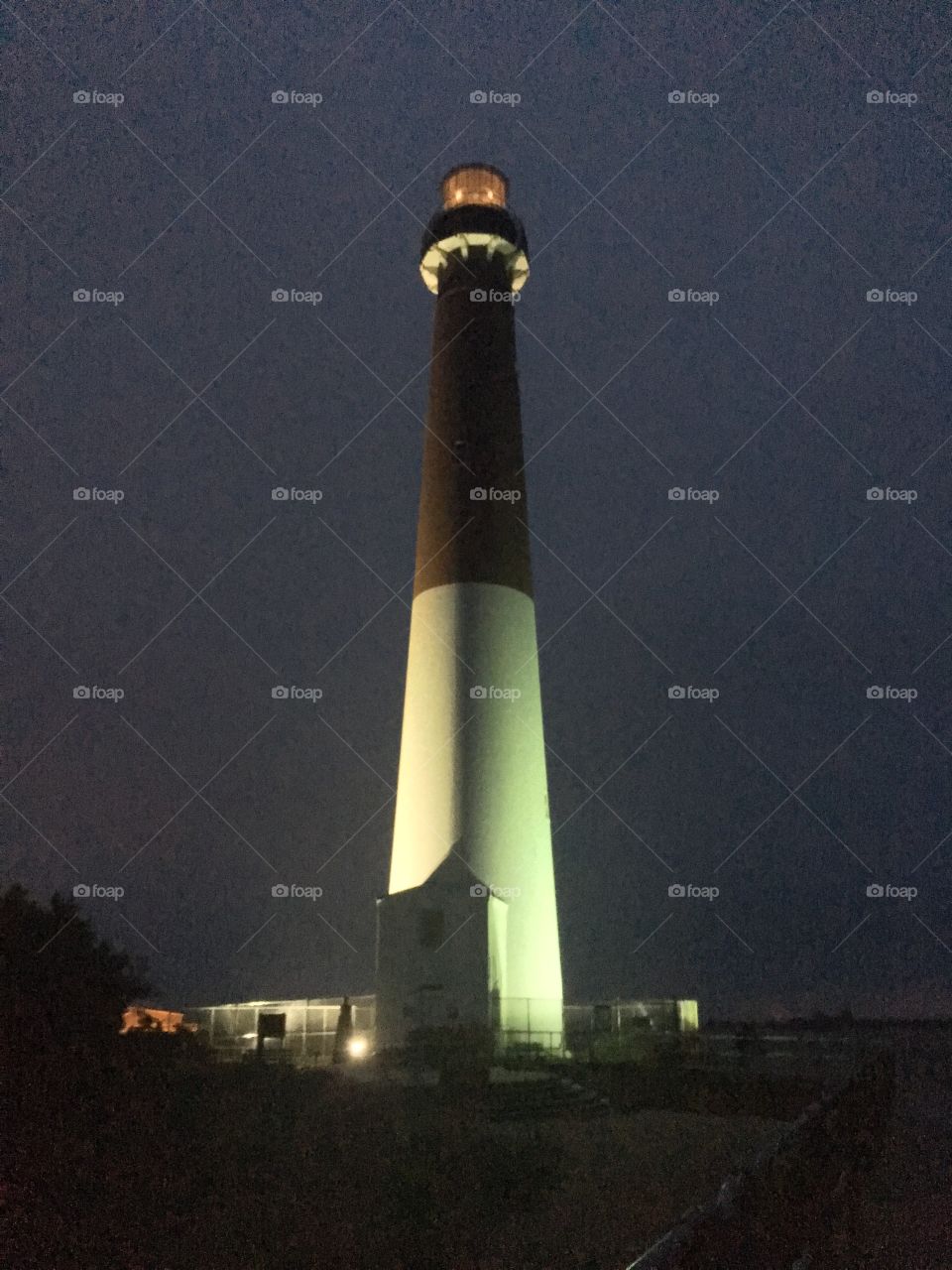 Lighthouse at night in NJ
