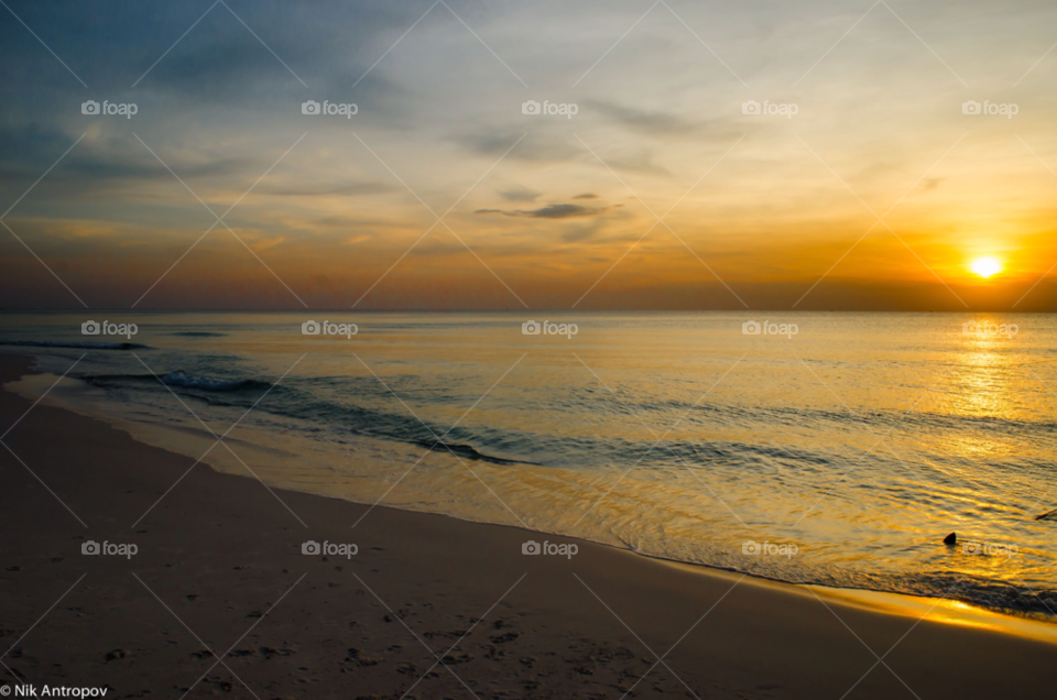 beach sunset sea asia by NikAntropov