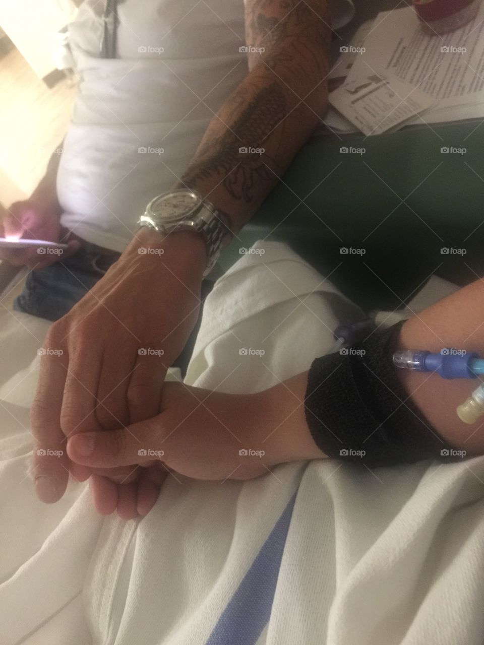 Holding my husband’s hand during chemo