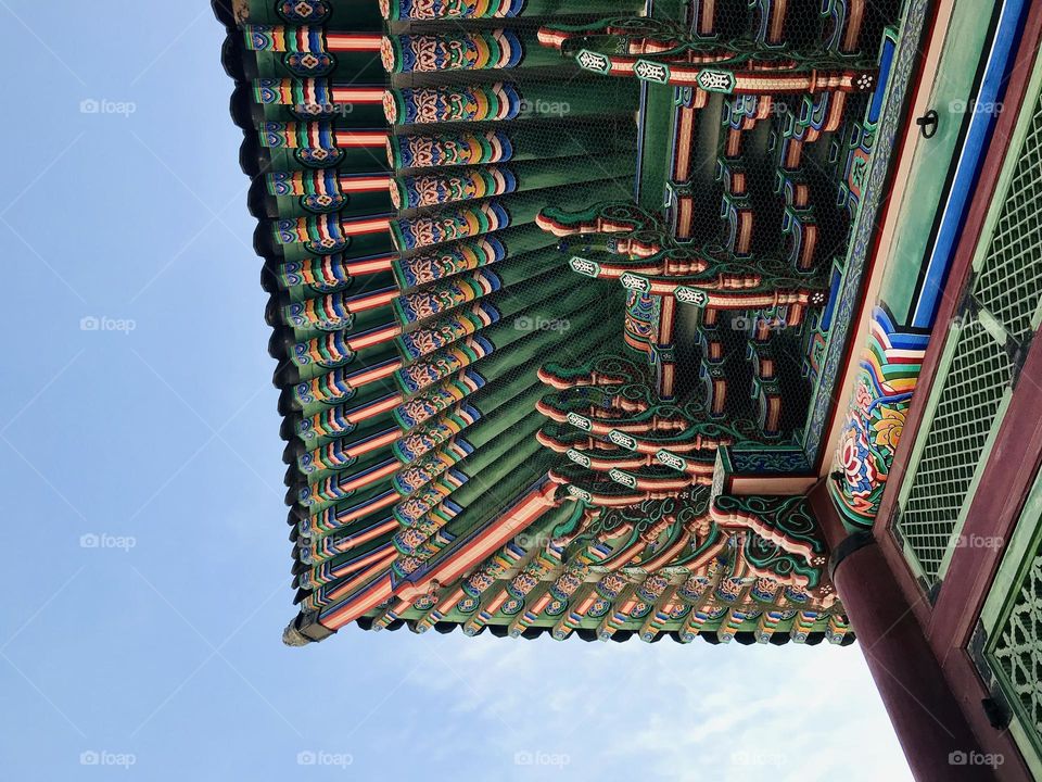 Details of the roof at Gyeongbokgung Palace.