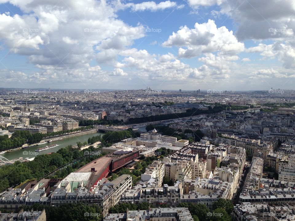 Seen panoramic from Eiffel Tower to Paris