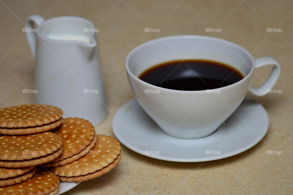 Instant black coffee