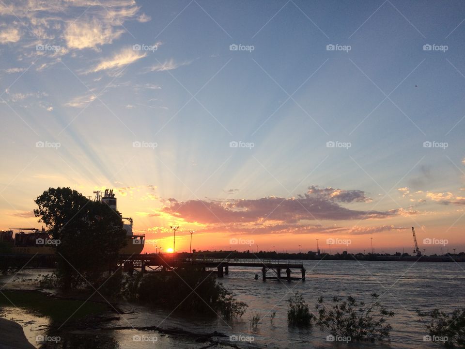 Sunset on the Mississippi River 