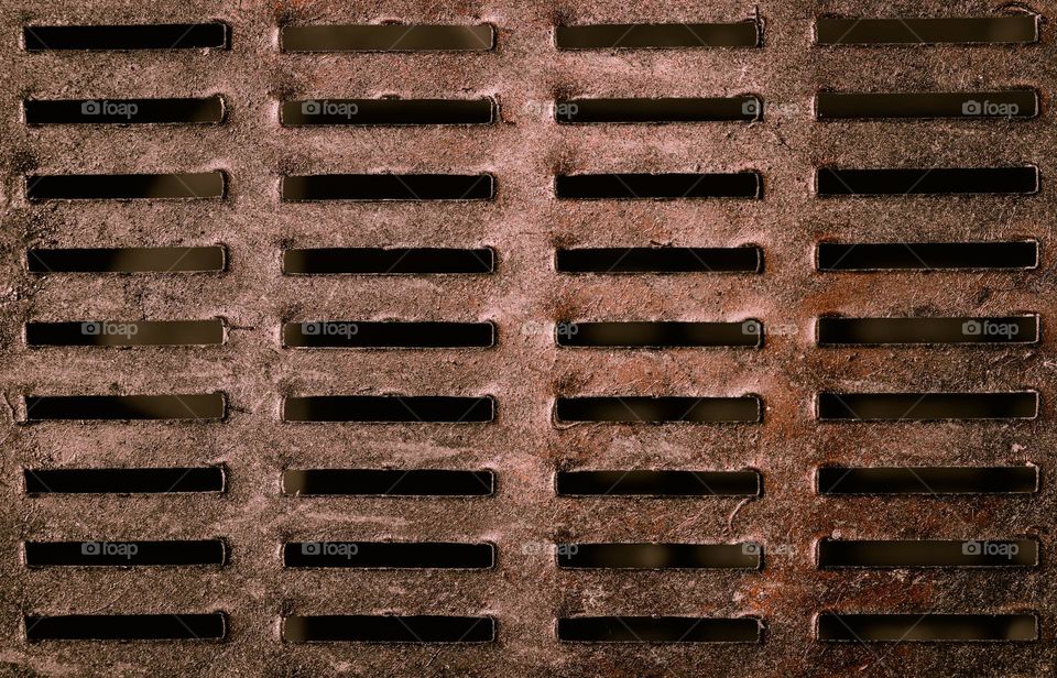 rectangle shape pattern in metal plate with dark background