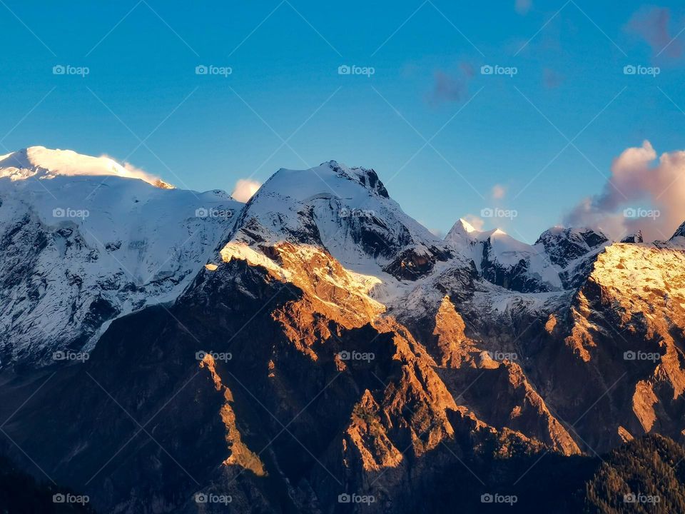 beautiful evening in Himalyan summit