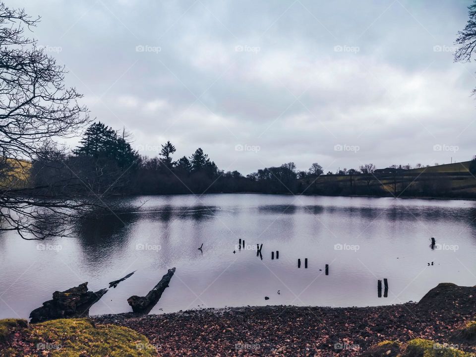 Lake under clouds