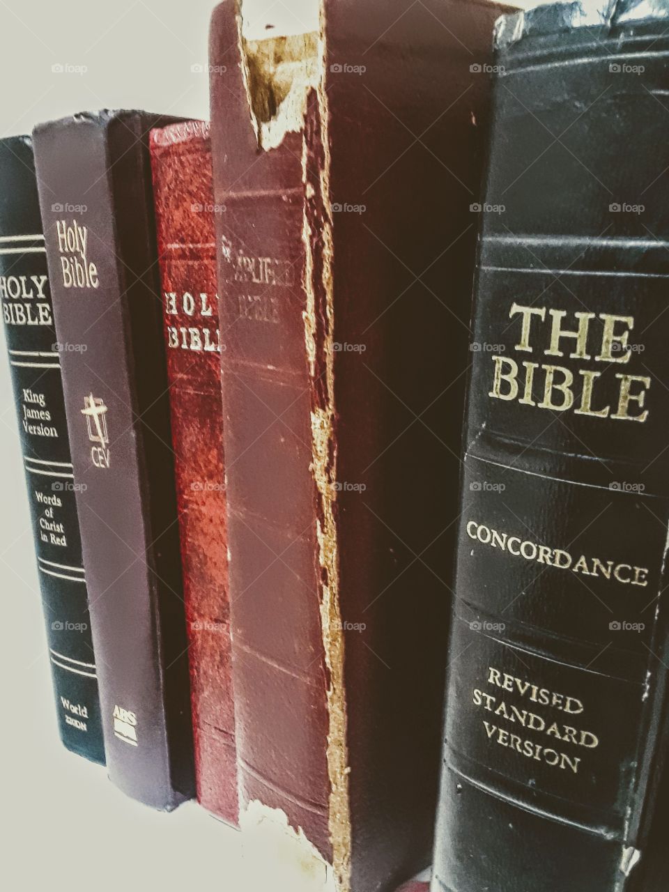 Bibles on shelf