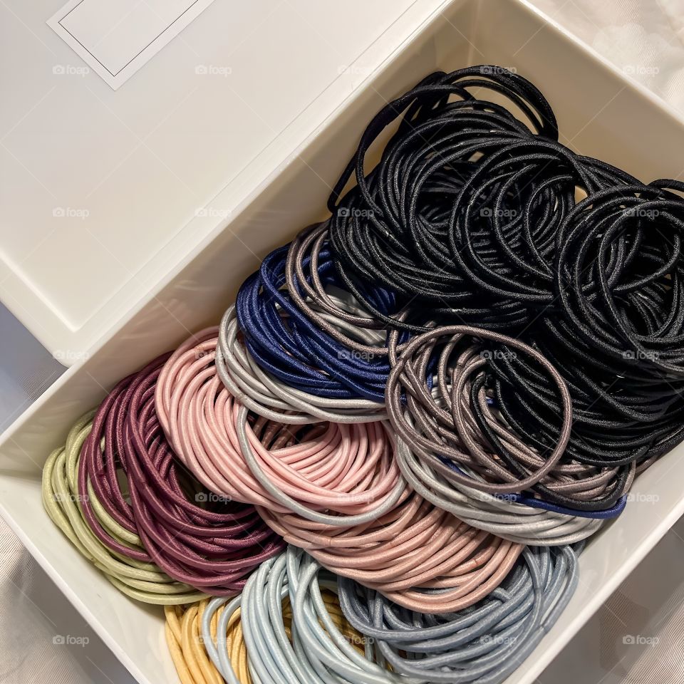 box of hair band colorful