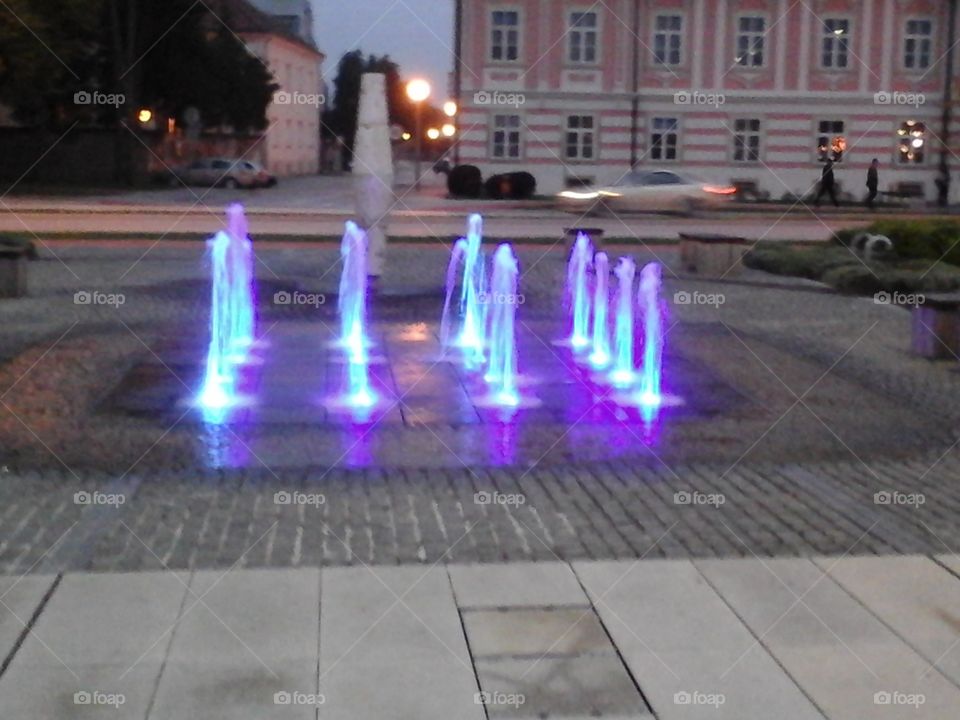Light & water fountain, Varaždin, Croatia
