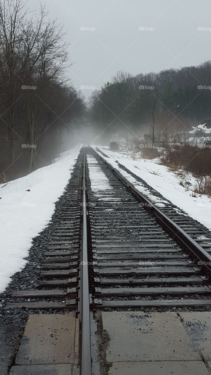Snow on tracks
