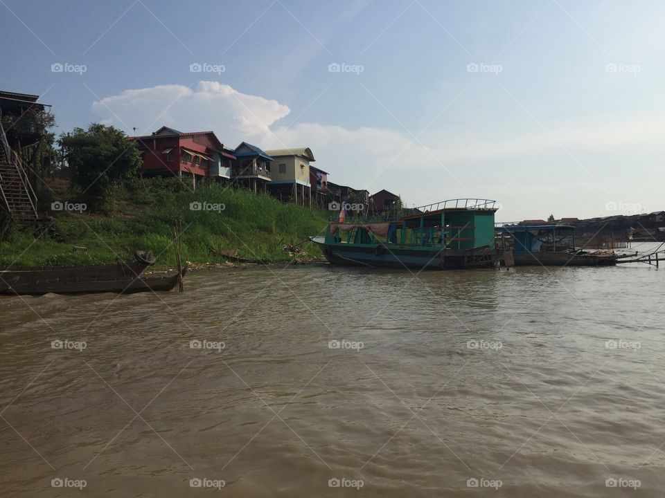 Cambodian Fishing Lake, and Village