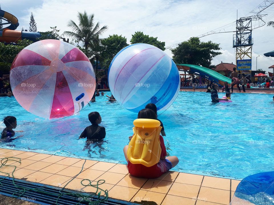 water ball games in public swimming pools