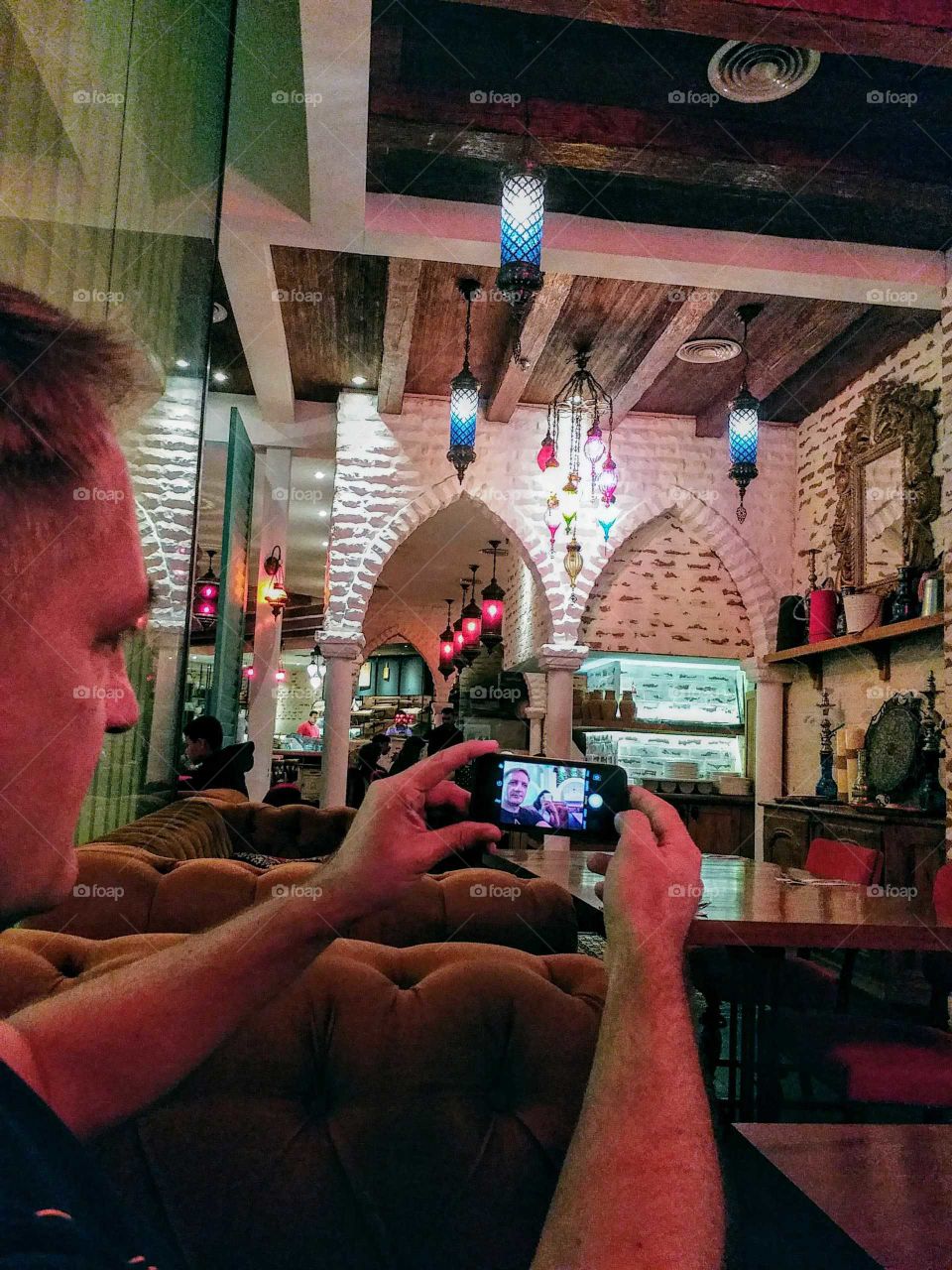 in the arabian restaurant.