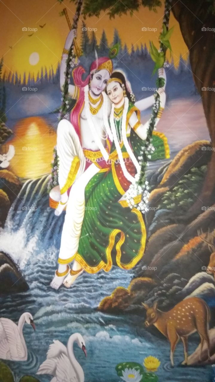 Lovely Beautiful god of Sri krishna with Radha