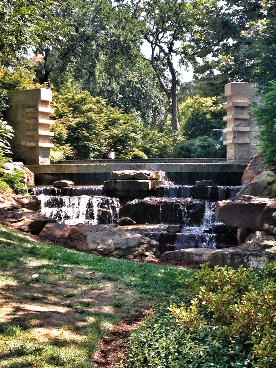 Free falling. Waterfall at a nature park
