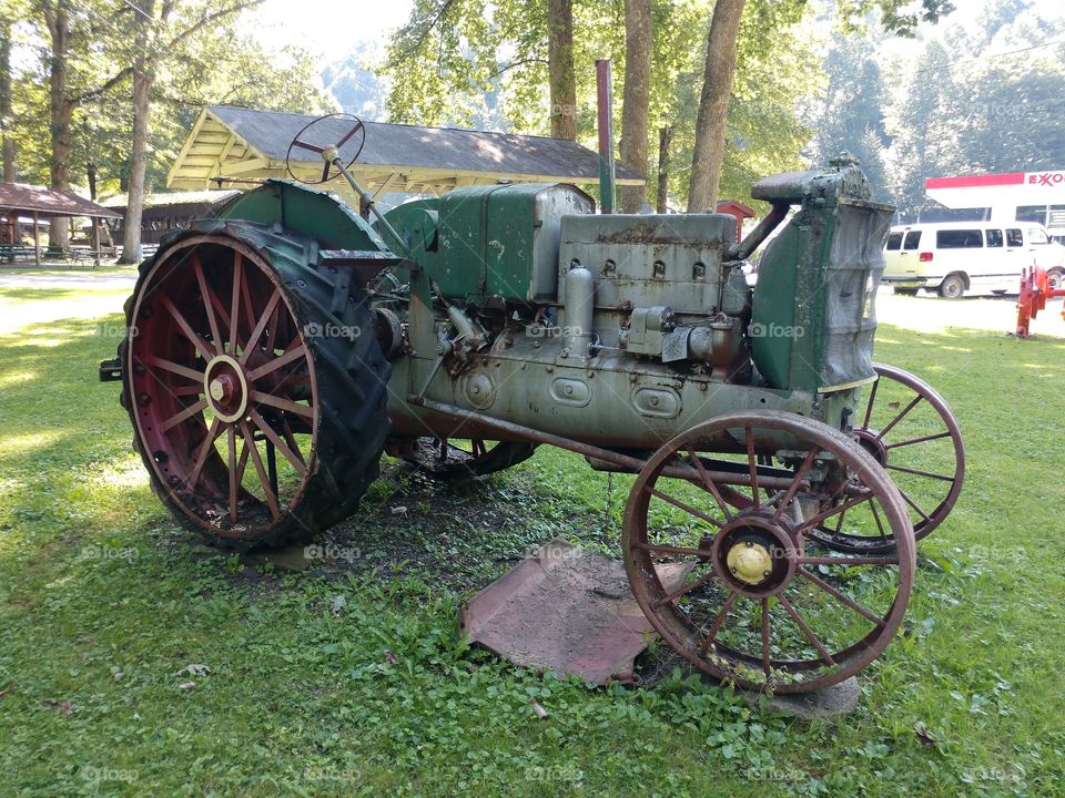antique farm equipment, tractor, on display in West Virginia