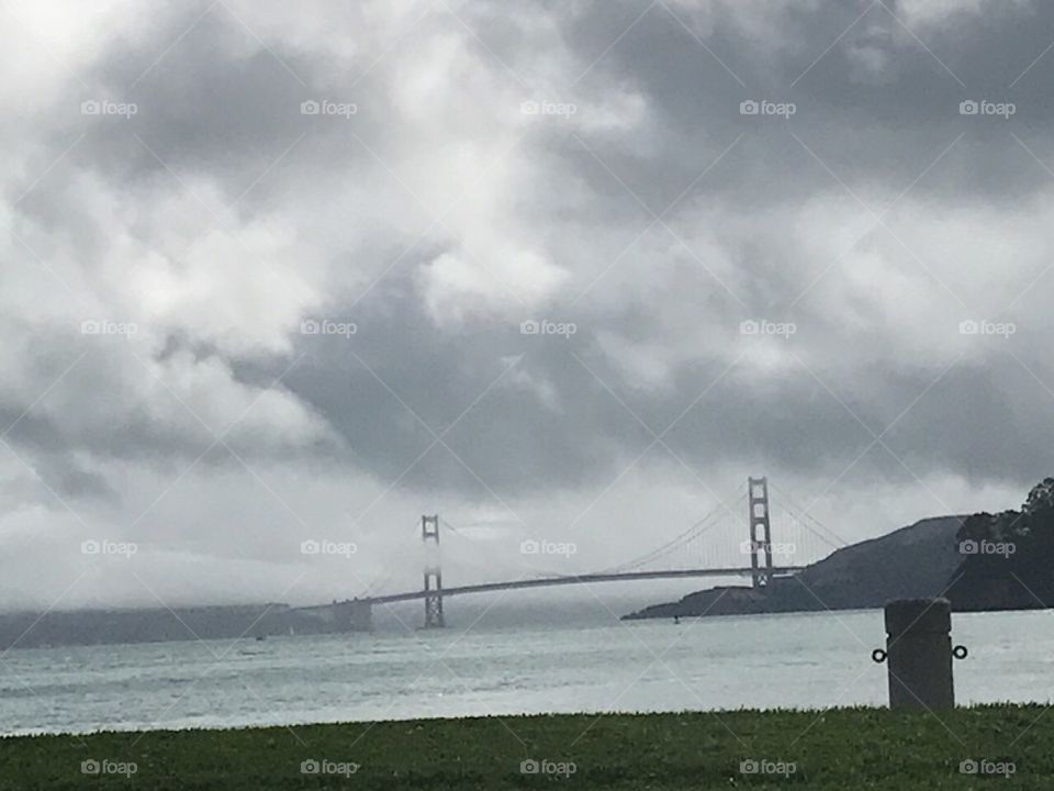 Stormy day at the humbling Golden Gate Bridge