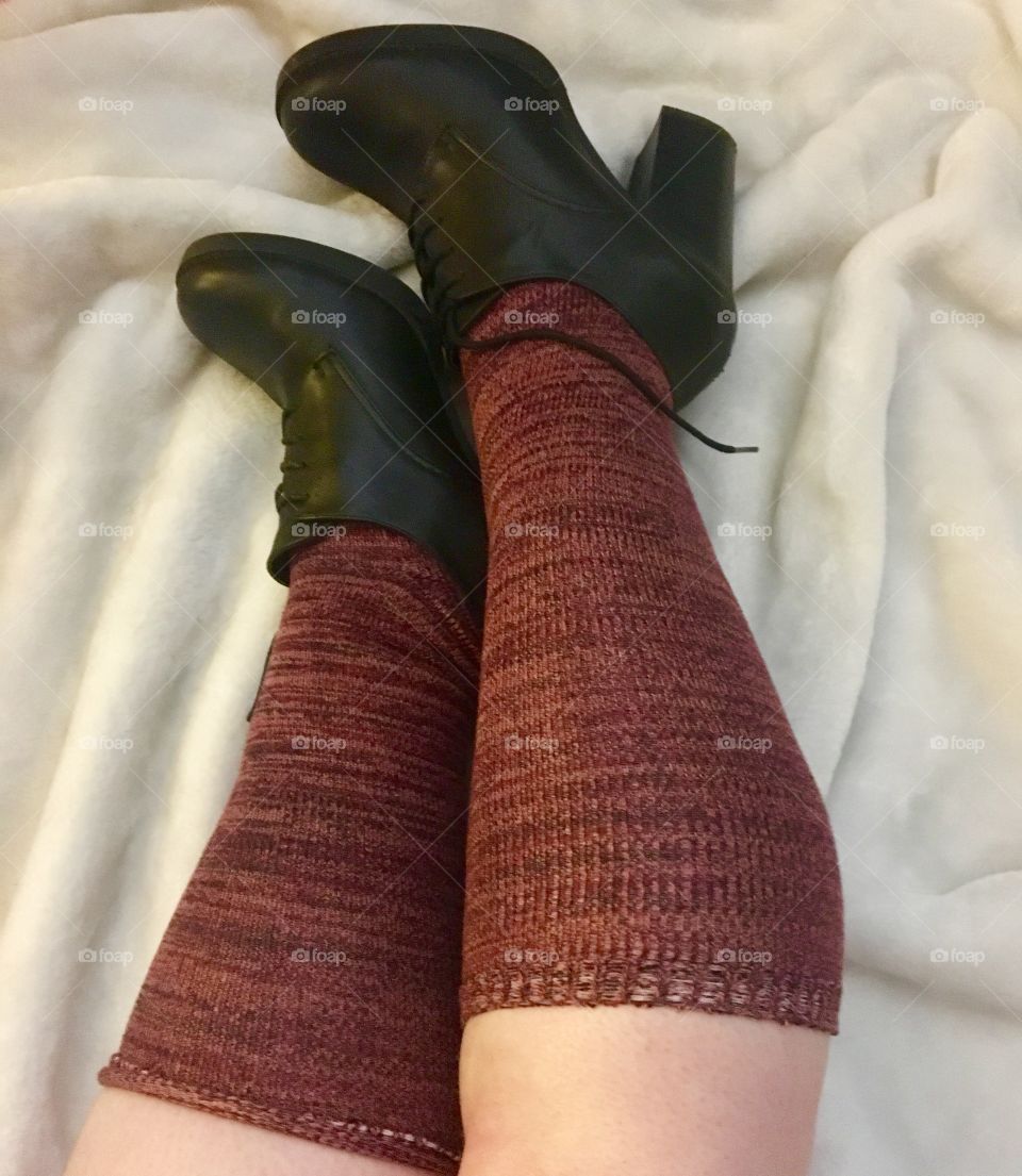 Knee-high socks and heels
