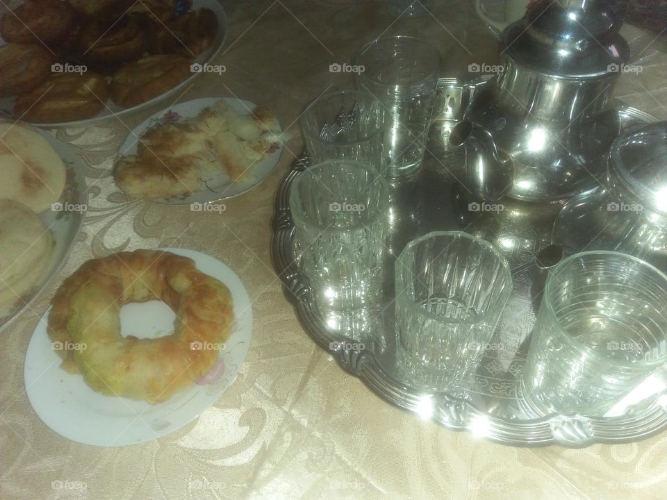 Moroccan table in Ramadan month.