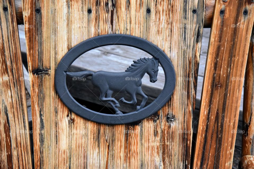 Chair Back with Horse Inlay