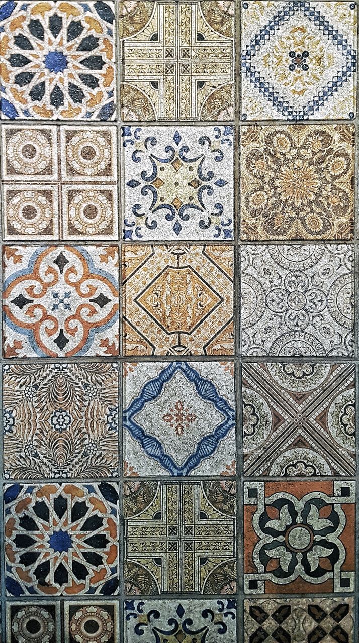 seamless pattern of square floor tiles. Full frame top down view