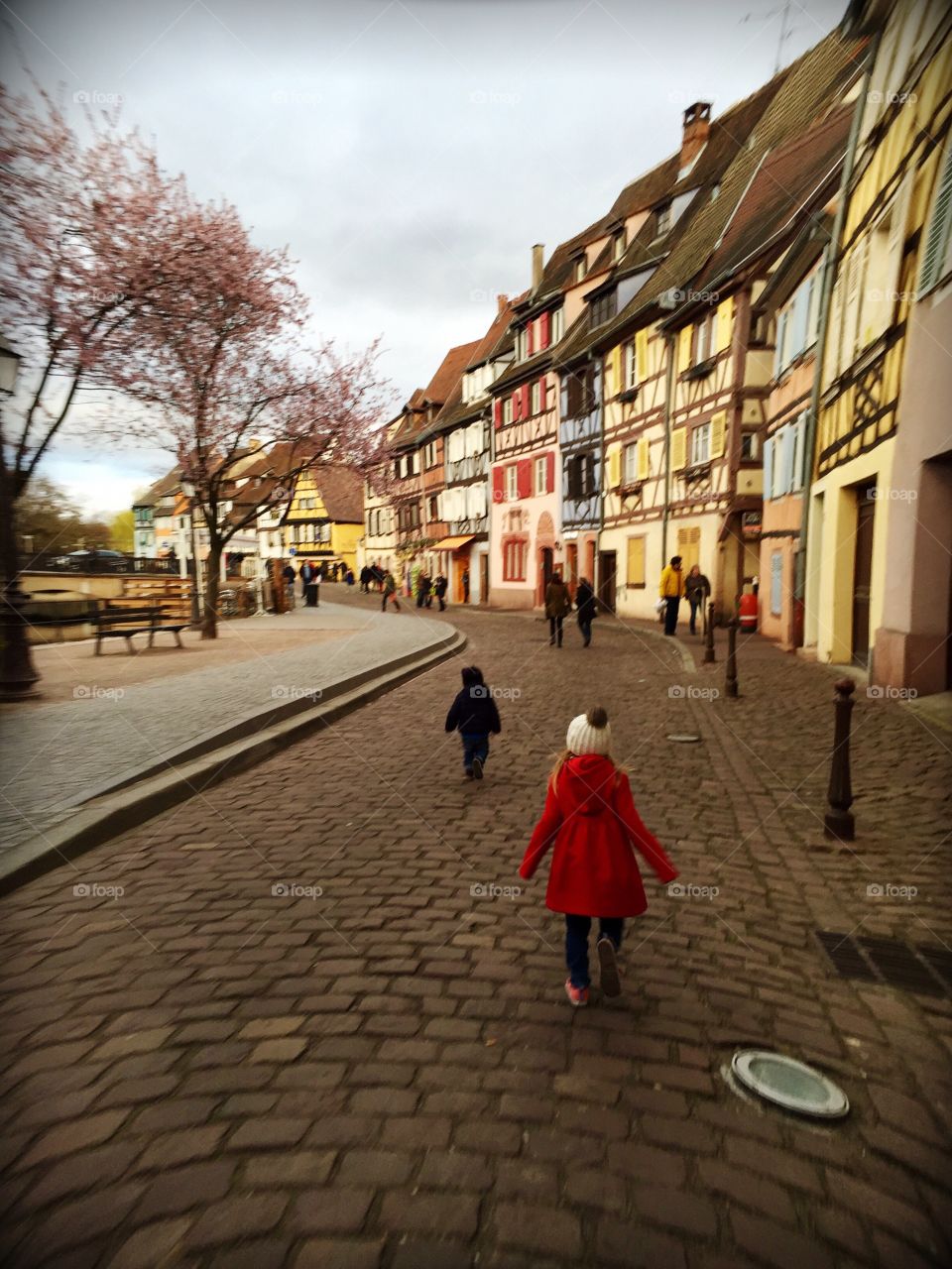 Kids running in Colmar France 