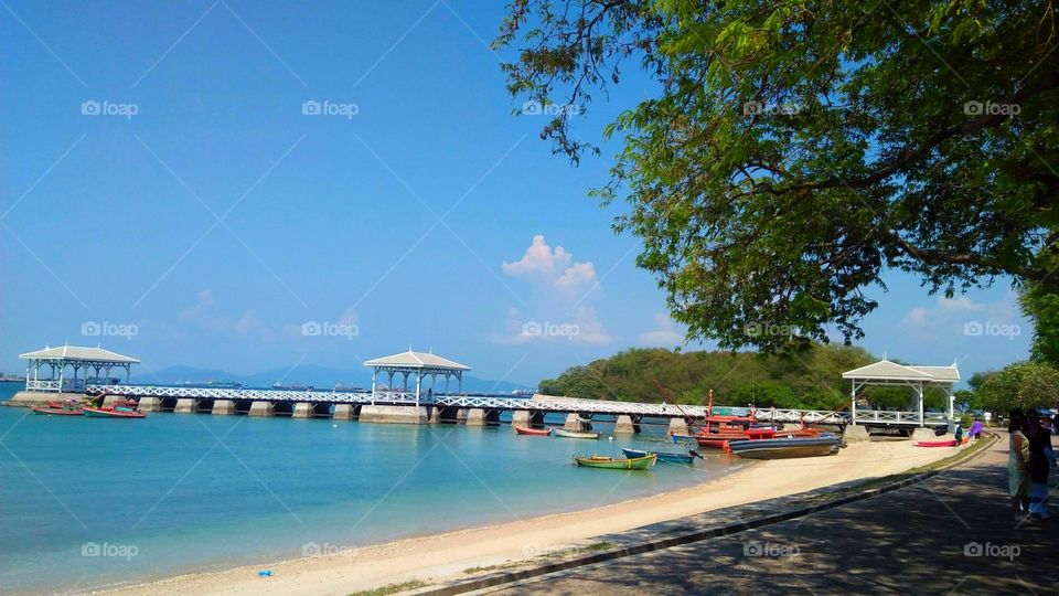 Peaceful beach and Asdang bridge.