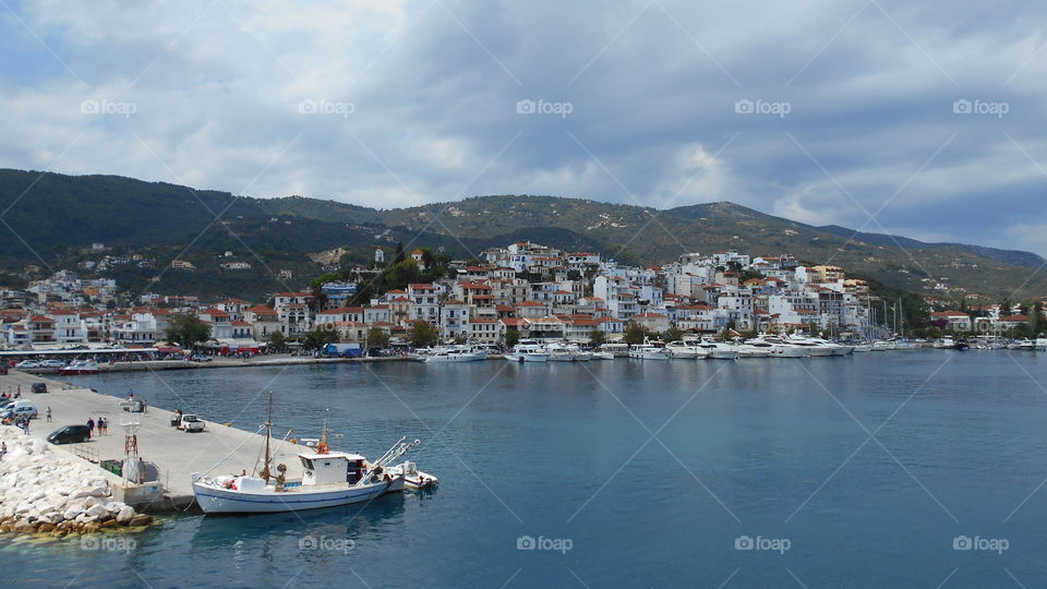 Greece Skiathos port. Greece Skiathos port