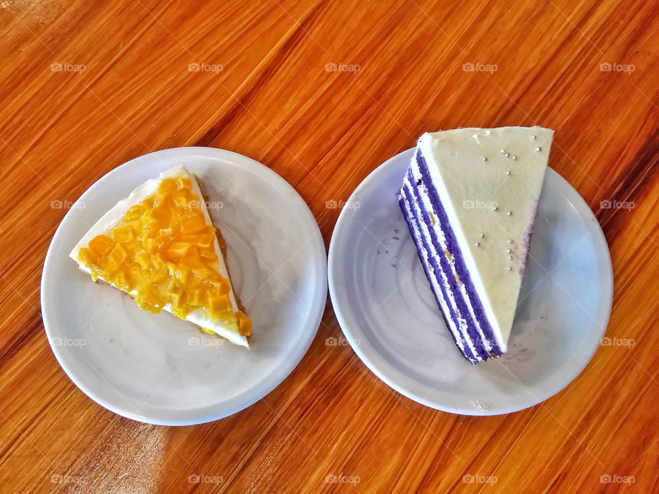 Mango Cake and Ube Cake