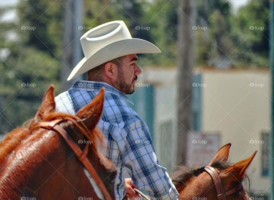 Cowboy Wearing A White Hat