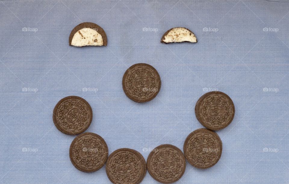 Oreo cookies on a blue background 