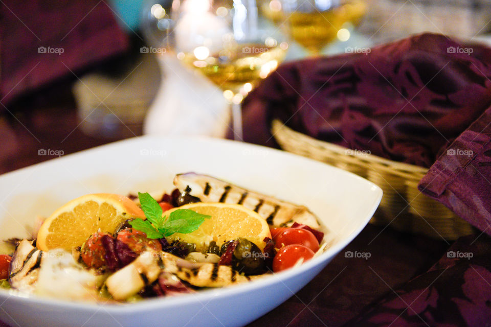 Italian pasta dish served at a restaurant in Cefalu Sicily.