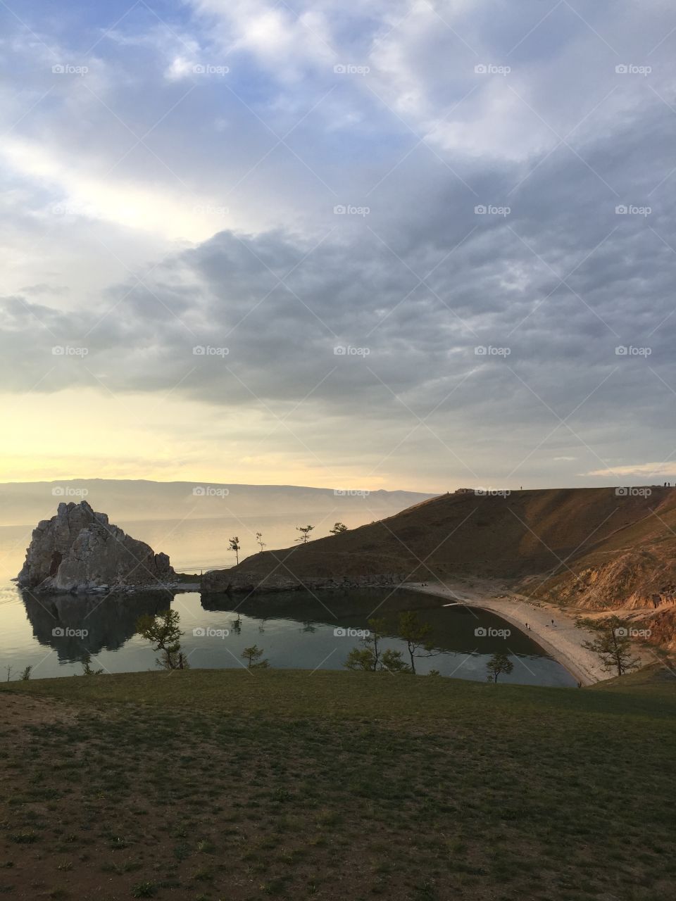 Scenic view of lake during sunrise