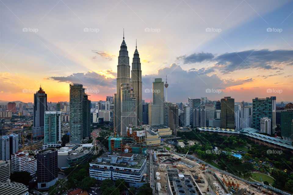 Kuala Lumpur city view during sunset