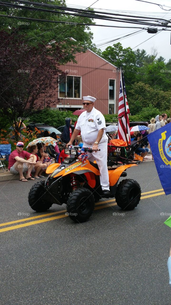 full speed ahead. fourth of July parade celebration