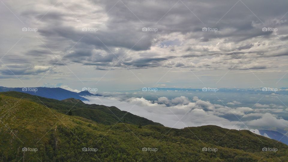 Clouds over mountains