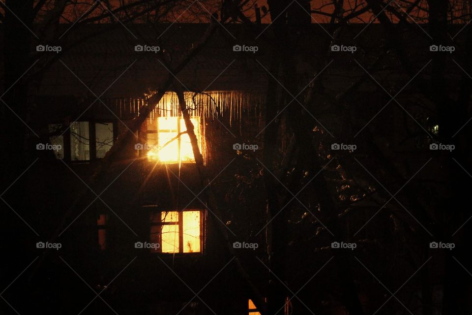 windows. winter. rectangles.