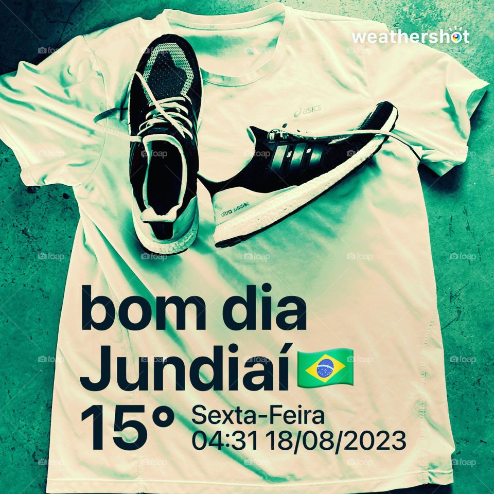 🏃‍♂️ 🇺🇸 Good Morning!  Everything ready to sweat the shirt. Let's go for a good morning jog?  Running is good for your health! / 🇧🇷 Bom dia! Tudo pronto para suar a camisa. Vamos para um bom cooper matinal? Correr faz bem para a saúde! 
