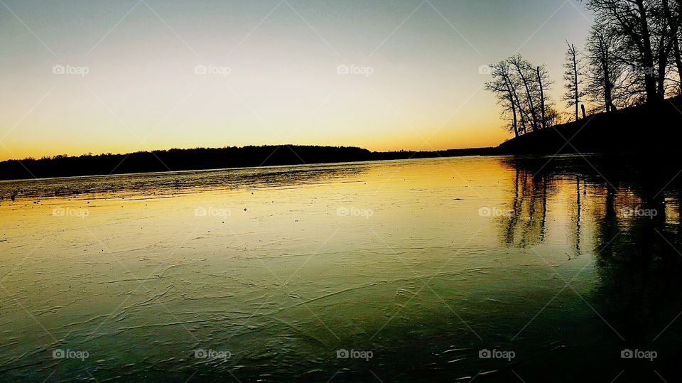 Dramatic sky over river