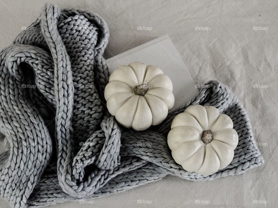 тыква, книга, ткань, осень, уют