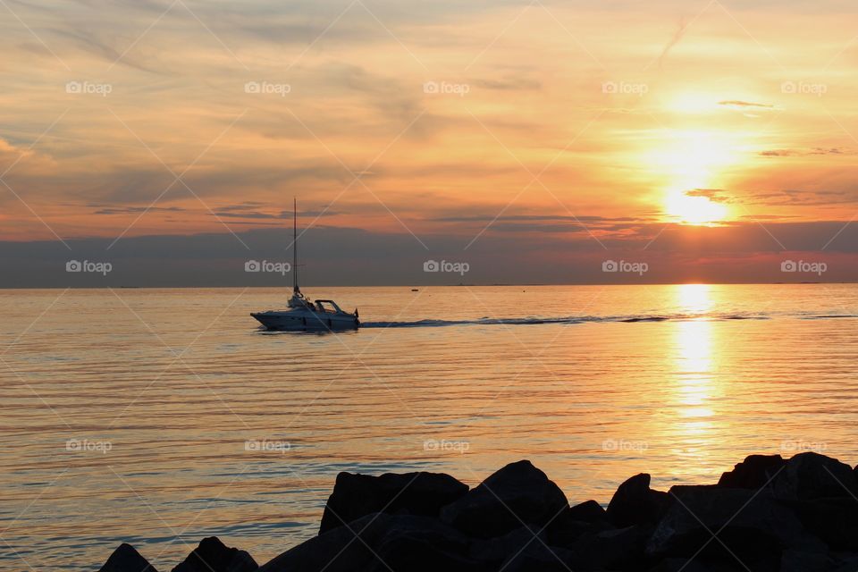 Boat in the sunset