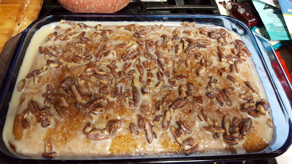 Southern Pecan Praline Cake with Butter Sauce