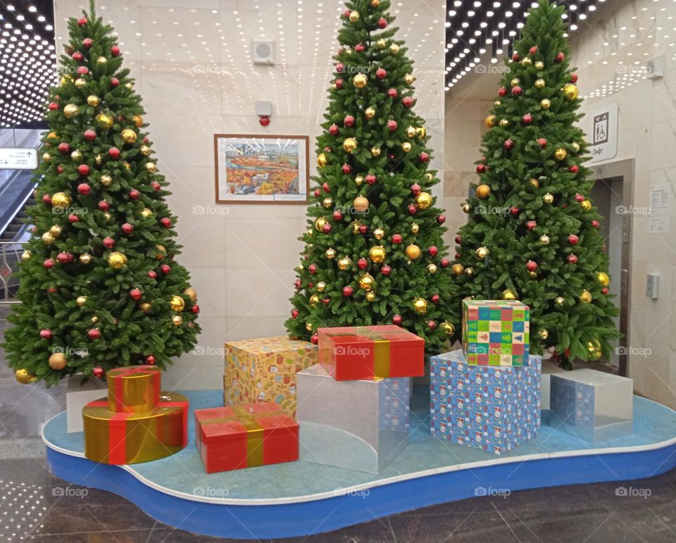 Moscow metro station "Vorob'yovy Gory"
So beautiful New Year's Trees!