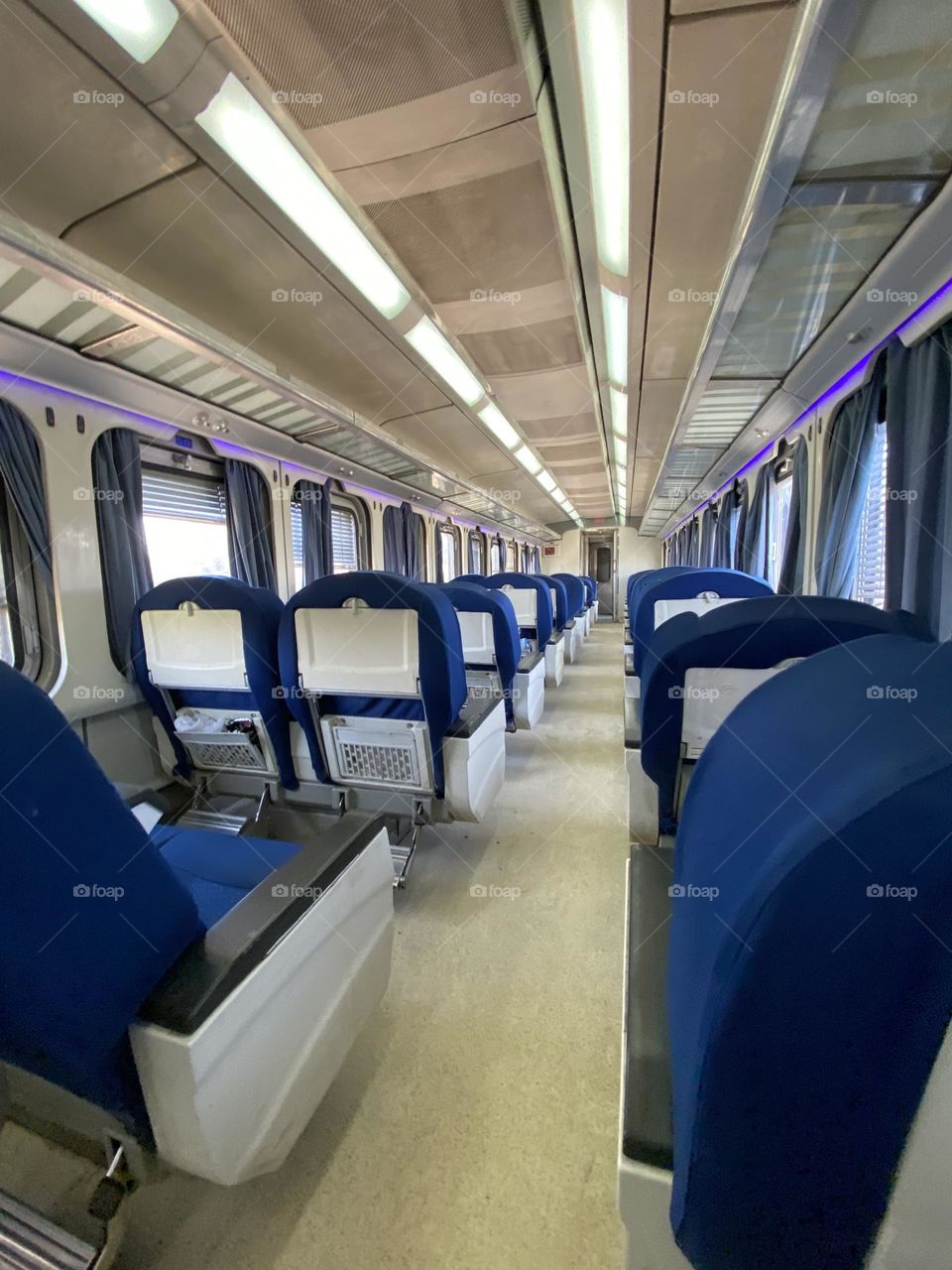 Travel by train is amazing when it is empty 